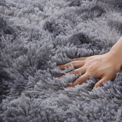 Rectangular Shaggy Area Rug with Four Color Labels and 24 x 35.8-Inch to 94.49 x 118.11-Inch Sizes