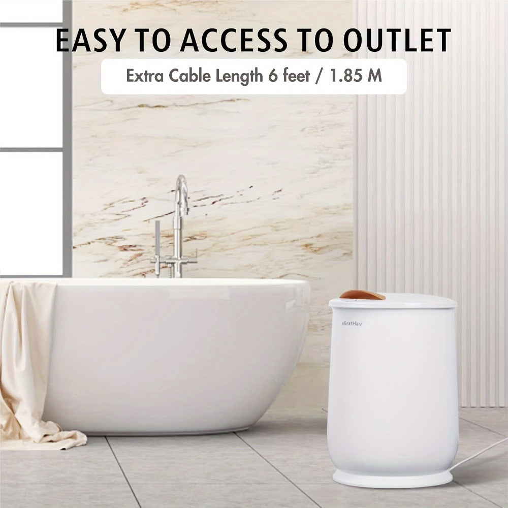 25L Electric Towel Warmer Bucket for Towels and Robes with Single-Button Control, White or Gray Finish