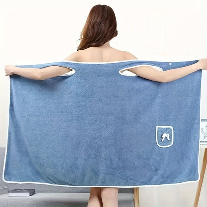 Wearable Bath Towel Wrap with Bow Detail, Shoulder Loops and Four Exact Light Purple or Pink Size Options