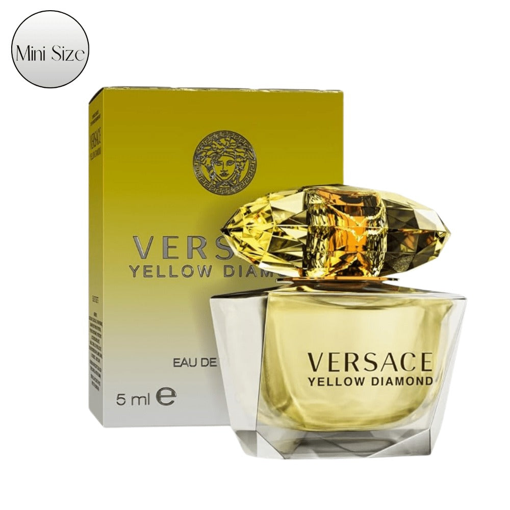 Versace Yellow Diamond Mini Perfume EDT 5ml Travel Size Floral Fruity Eau de Toilette for Women Authentic Designer Fragrance TSA Compliant Purse Friendly 0.17 fl oz