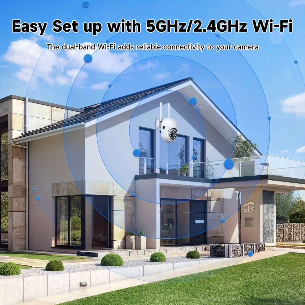 355° Pan Tilt WiFi Security Camera 2 Pack with AI Motion Detection – Full Color Night Vision, Two-Way Audio, Dual Band 2.4GHz & 5GHz, Indoor Wireless Camera Cloud & SD Storage
