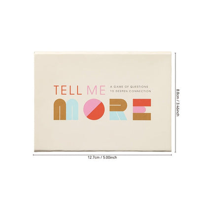 Tell Me More Conversation Card Game – 52 Deep Connection Question Cards for Couples, Family & Friends, Fun Conversation Starters for Game Night, Dinner & Intergenerational Gatherings