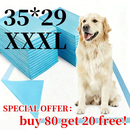 Dog Training Pads 100-Count Disposable Set with 23 x 23 or 29 x 35-Inch Sizes and Six-Layer Construction