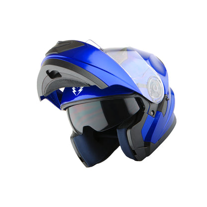 Motorcycle Modular Full Face Helmet Flip Up Dual Visor Sun Shield with Optional LED Tail Light 3 Modes Removable Washable Interior, Multiple Colors S M L XL — Modular901