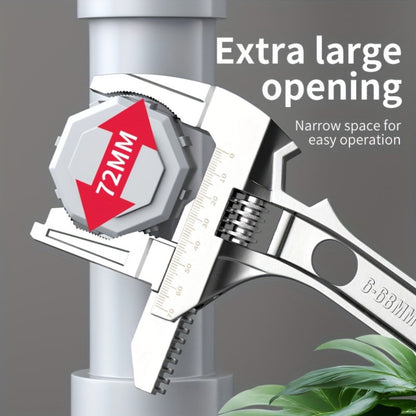 Adjustable Double-Ended Bathroom Wrench for Sink, Faucet and Pipe Work in Black or Silver Finish