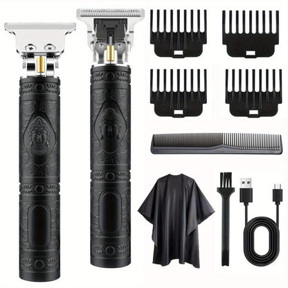 Electric Hair Clipper & Beard Trimmer Set for Men – USB Rechargeable Cordless Haircut Kit with 4 Guide Combs | Professional Home Barber Grooming Tool | Perfect Father's Day & Birthday Gift for Him