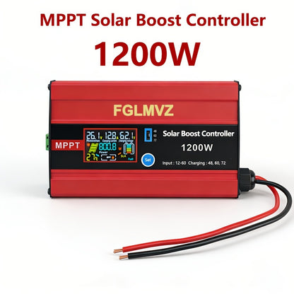 30A MPPT Solar Boost Charge Controller 1200W – DC-DC Step-Up Solar Panel Regulator for Lead-Acid, Gel & Lithium Batteries, Compatible with Golf Cart, E-Bike, Electric Scooter & Off-Grid Systems