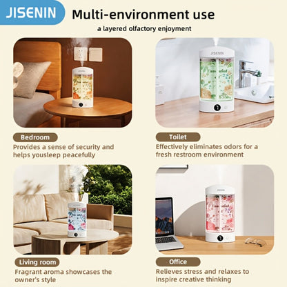 Mini Aroma Diffuser & Humidifier 2-in-1 Portable USB Rechargeable, 7-Level Timer, Silent Operation