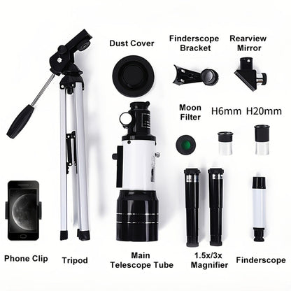 F30070 Refractor Telescope Kit with 13.6-Inch Tube, 20.9-Inch Tripod and Phone Adapter Pictured