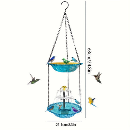 Solar Bird Bath Fountain 3-Tier with Pump for Garden, Patio and Yard Use, with the Listed Configuration