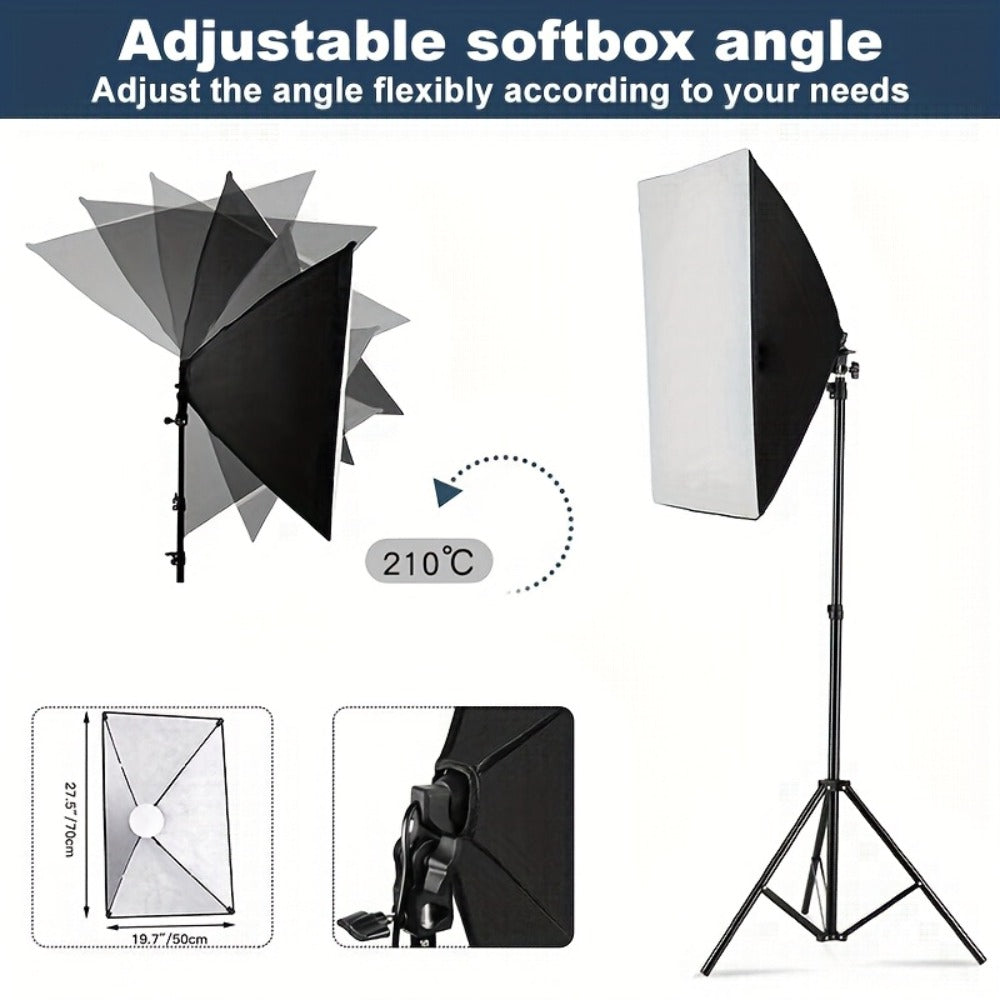 Softbox Photography Lighting Kit 2-Pack MOUNTDOG 19.7x27.5 Inch Continuous Lighting System 85W 5700K E27 LED Bulbs with Remote for Portrait Product Fashion Studio Photography