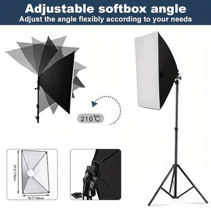 Softbox Photography Lighting Kit 2-Pack MOUNTDOG 19.7x27.5 Inch Continuous Lighting System 85W 5700K E27 LED Bulbs with Remote for Portrait Product Fashion Studio Photography