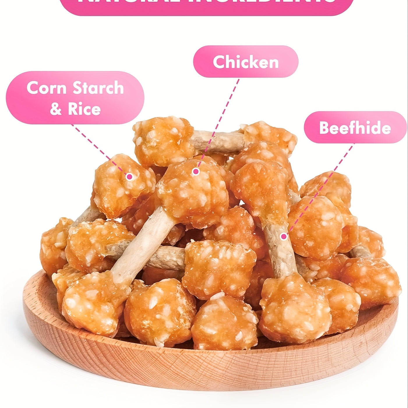 Dog Treats Chicken and Rice Dumbbell-Shaped Bites with Multipack and Two Flavor-Label Options