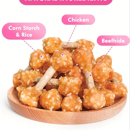 Dog Treats Chicken and Rice Dumbbell-Shaped Bites with Multipack and Two Flavor-Label Options