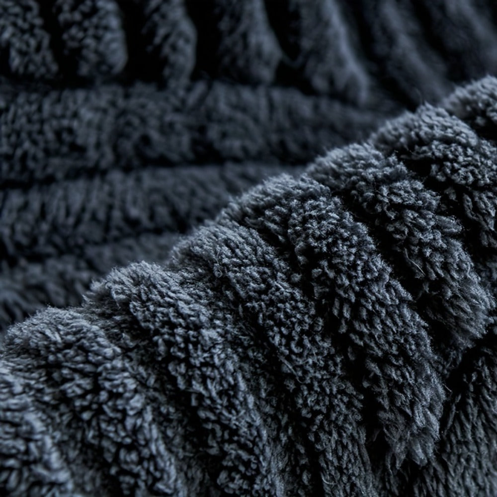 Sofa Cover Wave-Texture Plush Panels for 2 to Large 4-Seater Sofas, Armrest or Pillowcase Options
