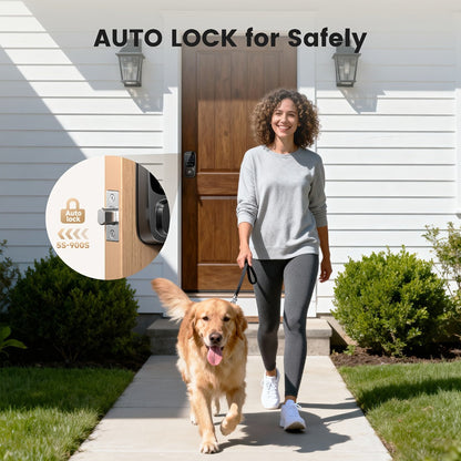 Palm Vein Smart Lock WiFi 6 Keyless Entry Deadbolt with Keypad, Alexa & Google Home Voice Control, Auto Lock, 10000mAh Rechargeable Battery, AI Biometric Contactless Front Door Lock, Black