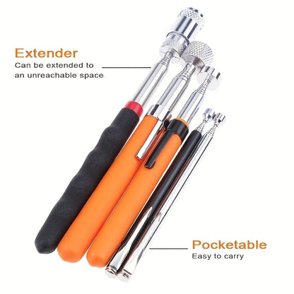 8 lb-Marked Telescoping Magnetic Pickup Tool, Extending 18 to 72cm with Stainless Steel Rod and Orange Handle
