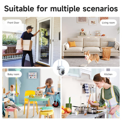 355° Pan Tilt WiFi Security Camera 2 Pack with AI Motion Detection – Full Color Night Vision, Two-Way Audio, Dual Band 2.4GHz & 5GHz, Indoor Wireless Camera Cloud & SD Storage