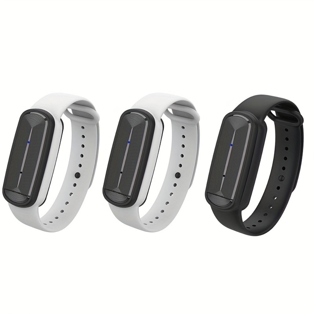Ultrasonic Mosquito Repellent Bracelet 3-Pack – USB Rechargeable Intelligent Bug Repellent Wristband for Camping, Outdoor, Hiking & Travel, Waterproof Mosquito Control Bracelet for Adults & Kids