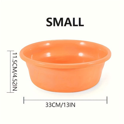 Plastic Wash Basin 12 Quart Stackable Round Tub - Portable Household Washing Bowl for Kitchen, Camping, Face Washing, Fruit & Vegetable Cleaning, Dish Washing & Bottle Rinsing, 4 Colors, Small to Oversized