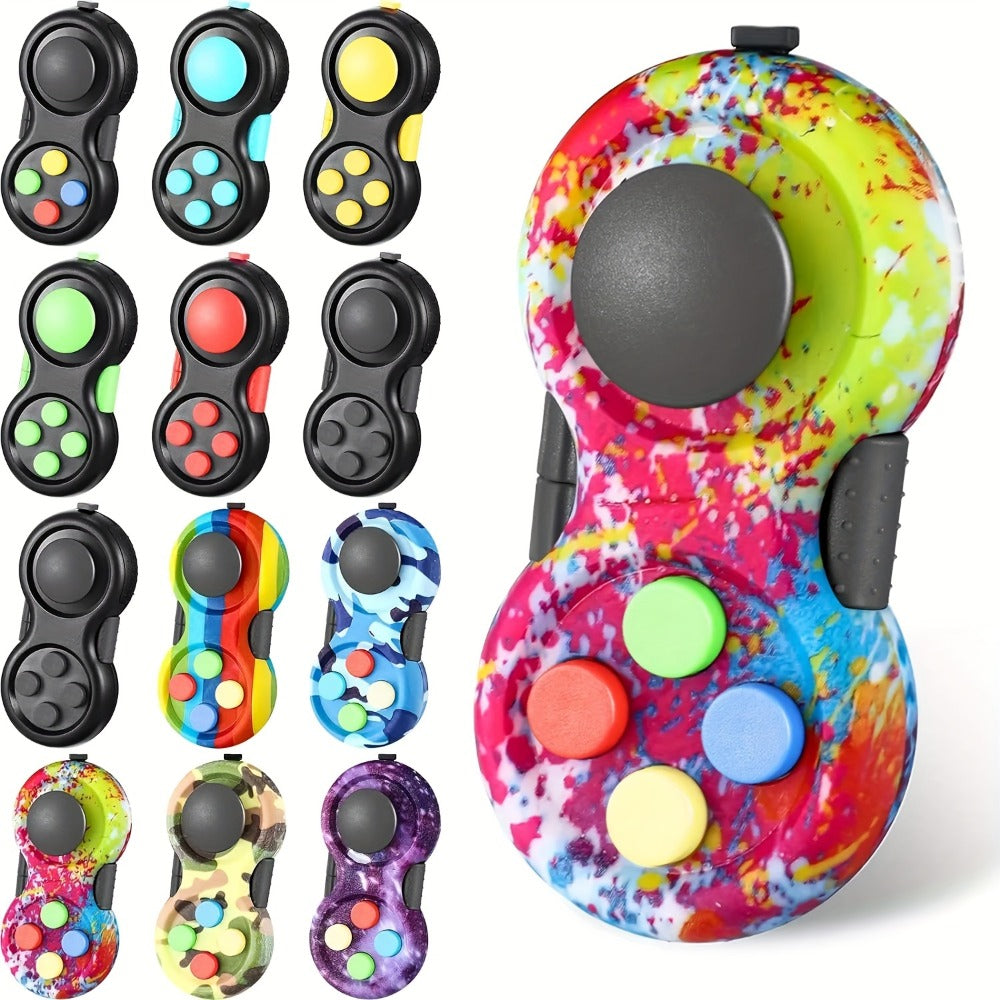 Three-Pack Handheld Fidget Controller Toys with Buttons, Roller and Five Multicolor Checkout Sets