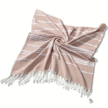 Striped Beach Towel in Ten Color Labels with 90 x 180 cm Source Size for Pool, Travel, Gym and Everyday Use