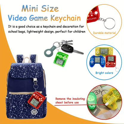 18-Piece Mini Game Keychain Set with Controller and Handheld Shapes in Six Pictured Case Colors