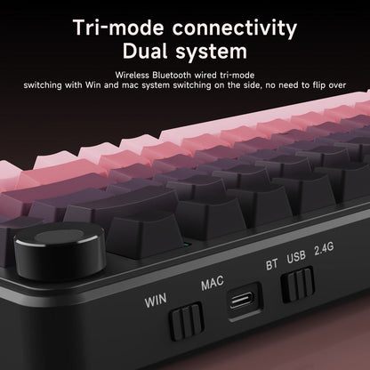 Hot Swap Gasket Mechanical Keyboard AJAZZ AK820 75% – Wireless 2.4GHz & Wired, Volume Knob, South-Facing RGB, Poron Foam, PBT Keycaps, Programmable, 11 Switch & Color Options for PC & Mac