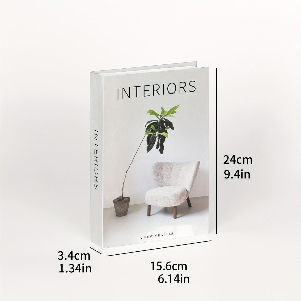 Three-Piece Nordic Faux Book Decor Set with Interiors, Design and Decor Covers for Shelf Styling