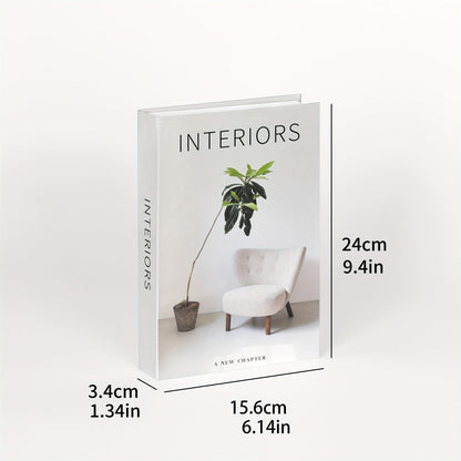 Three-Piece Nordic Faux Book Decor Set with Interiors, Design and Decor Covers for Shelf Styling