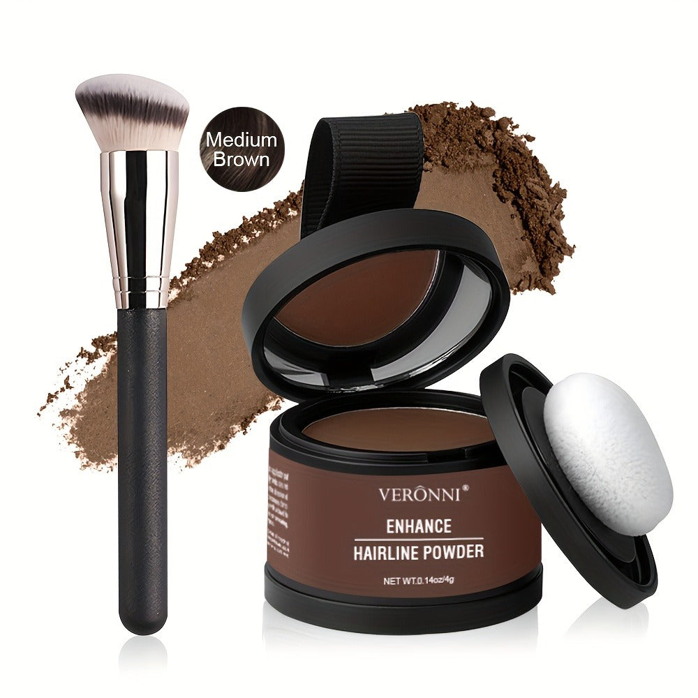 Hairline Shadow Powder Kit with Brush — Waterproof Hairline Concealer & Hair Root Touch Up Powder | Instant Fuller-Looking Hairline | 6 Shades for Women & Men All Hair Types