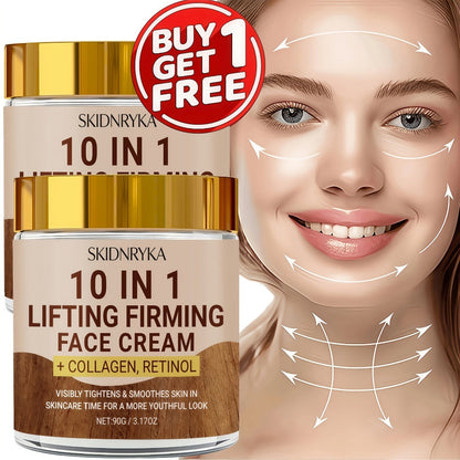 Face Cream 10-in-1 Moisturizing Formula in a Two-Jar Set with Refreshing Non-Greasy Texture for Daily Use