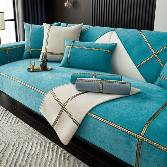 Sofa Cover 350 GSM Chenille Knit Panels for Single Seat, Armrest and 2, 3 or 4-Seater Sofa Sections