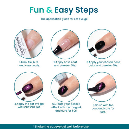 24-Piece Cat-Eye Gel Nail Polish Kit with 20 Cosmic Mirage Colors, Magnet, Base Coat and Three Top Coats