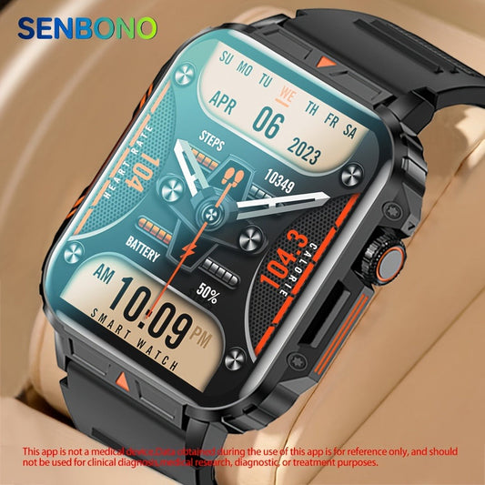 Smartwatch – for Men with Bluetooth Calling SENBONO BT8959T5, 1.95" Large Display, 100+ Sport Modes, 340mAh Long Battery, Multiple Watch…