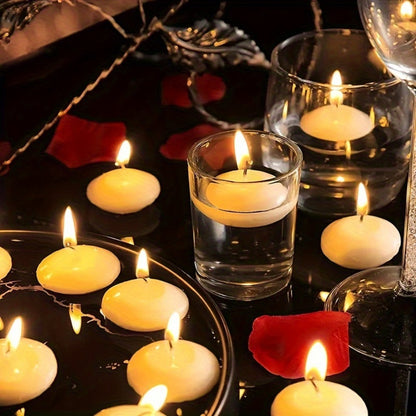 Floating Candles White Set of 42 – 1.5 Inch Small Pool Candles, 4-8 Hour Burn, Wedding Centerpiece, Pool Party, Christmas, Halloween, Easter & Thanksgiving Ambience Decoration