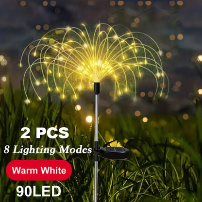 Solar Fireworks Lights Outdoor – 60 to 420 LED Solar Garden Fairy Lights with 8 Modes, Waterproof Copper Wire Sparkler Lights for Garden, Patio, Yard, Pathway & Holiday Decoration