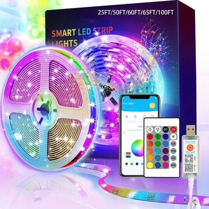 IR Remote LED Strip Lights with Music Sync & DIY Mode - RGB Color Changing Gradient Breathing Flashing for a Home Lash Beauty Routine