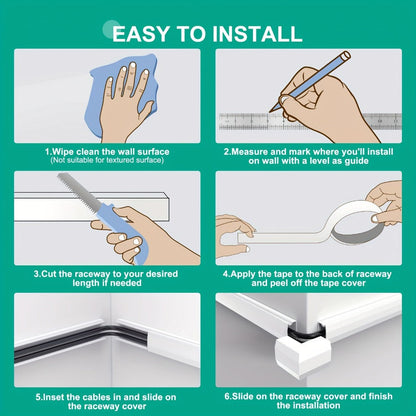 Wire Hider for Wall 15-Pack – 236 Inch No-Drill Paintable PVC Cord Cover | Conceals 3-4 Wires, TV Wall Mount & Home Office Cable Management, Black & Beige