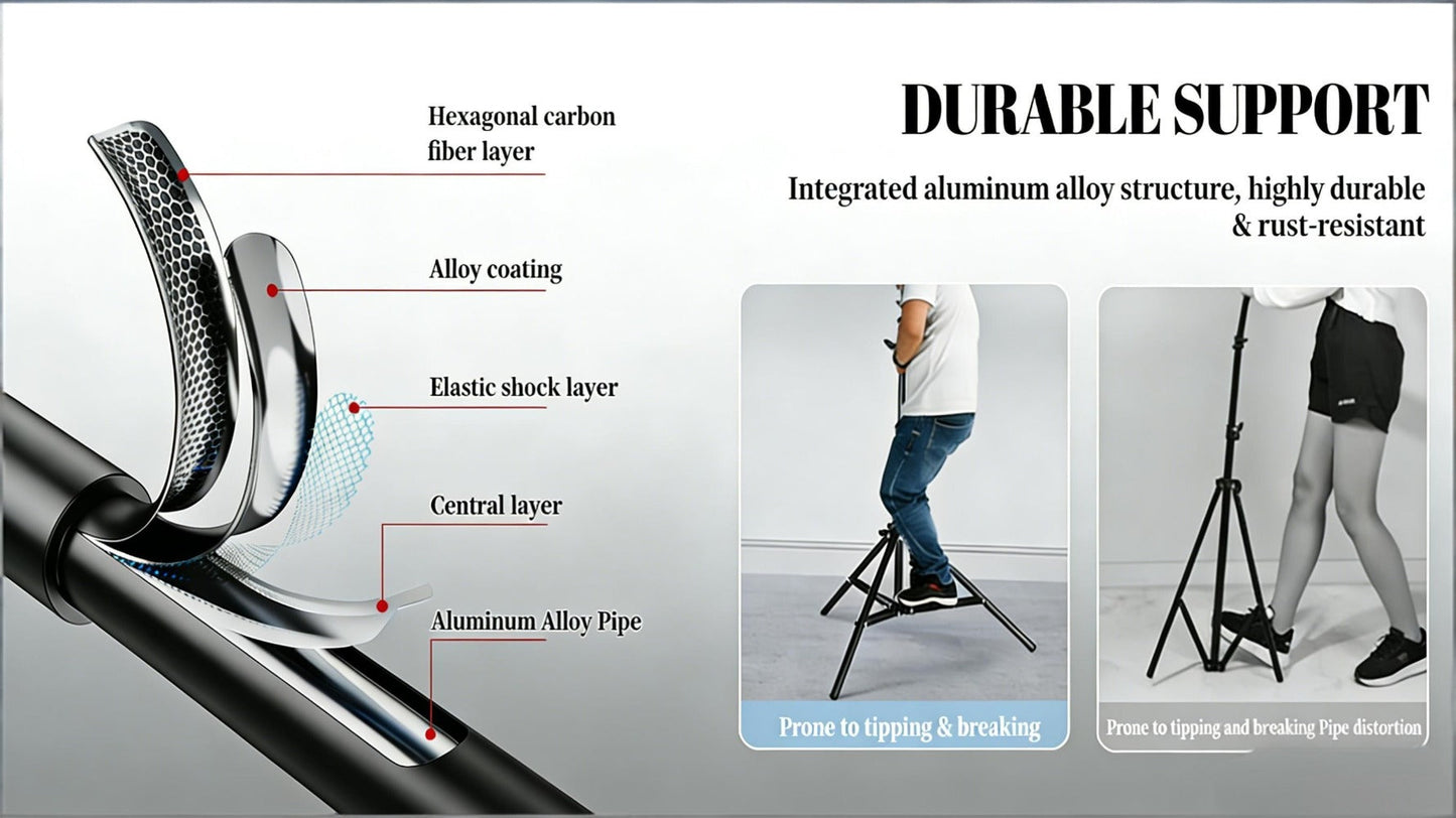 Adjustable Photography Backdrop Stand Kit in 10 x 7-Foot Size with Two Tripods, Four Crossbars, Four Clamps and Carry Bag