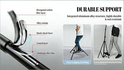 Adjustable Photography Backdrop Stand Kit in 10 x 7-Foot Size with Two Tripods, Four Crossbars, Four Clamps and Carry Bag