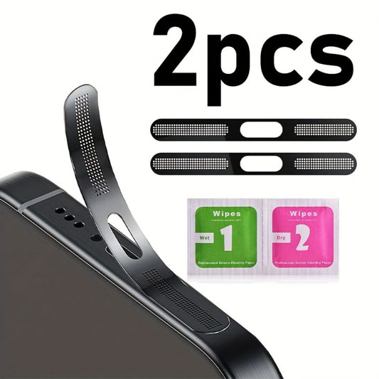 Metal Speaker Dust Mesh for iPhone 2-Pack – Anti-Dust Cover Sticker, Dustproof Mesh Net for Speaker & Earpiece, Multiple Colors, Compatible with iPhone 16 / 15 / 14 / 13 / 12 / 11 Series