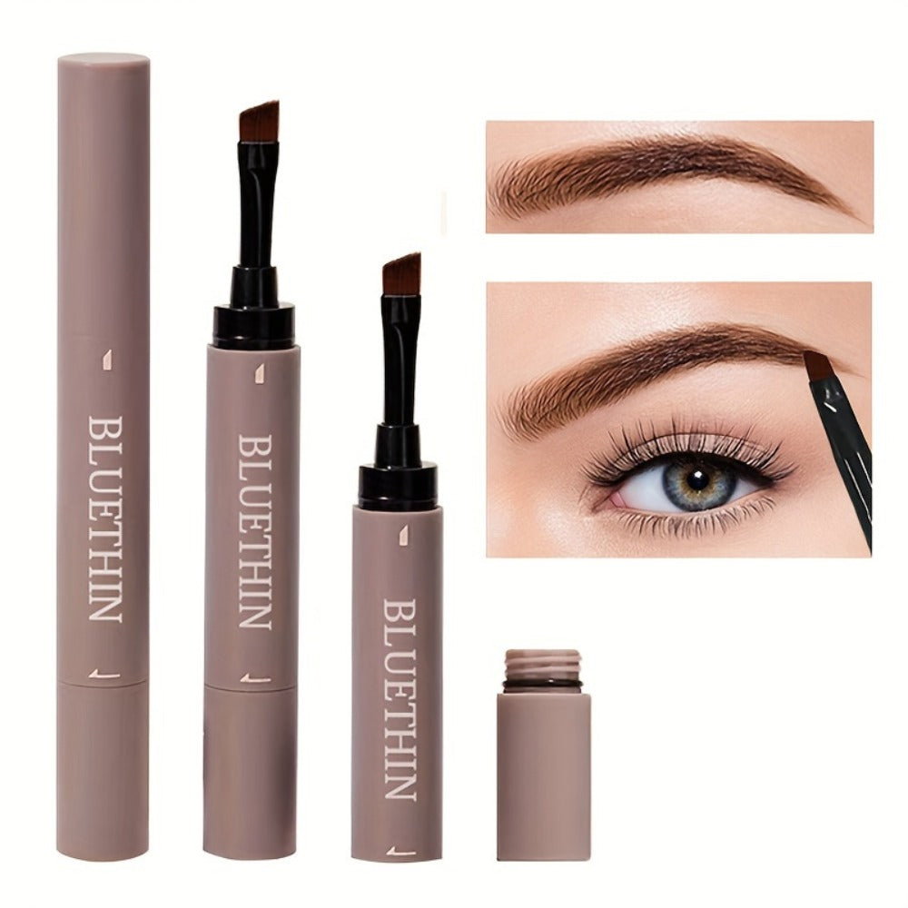 Waterproof Eyebrow Pencil Dual Ended with Angled Tip Flat Tip & Spoolie Brush Smudge Proof Long Lasting Brow Definer for Women Gray Black 2pcs 4pcs Set