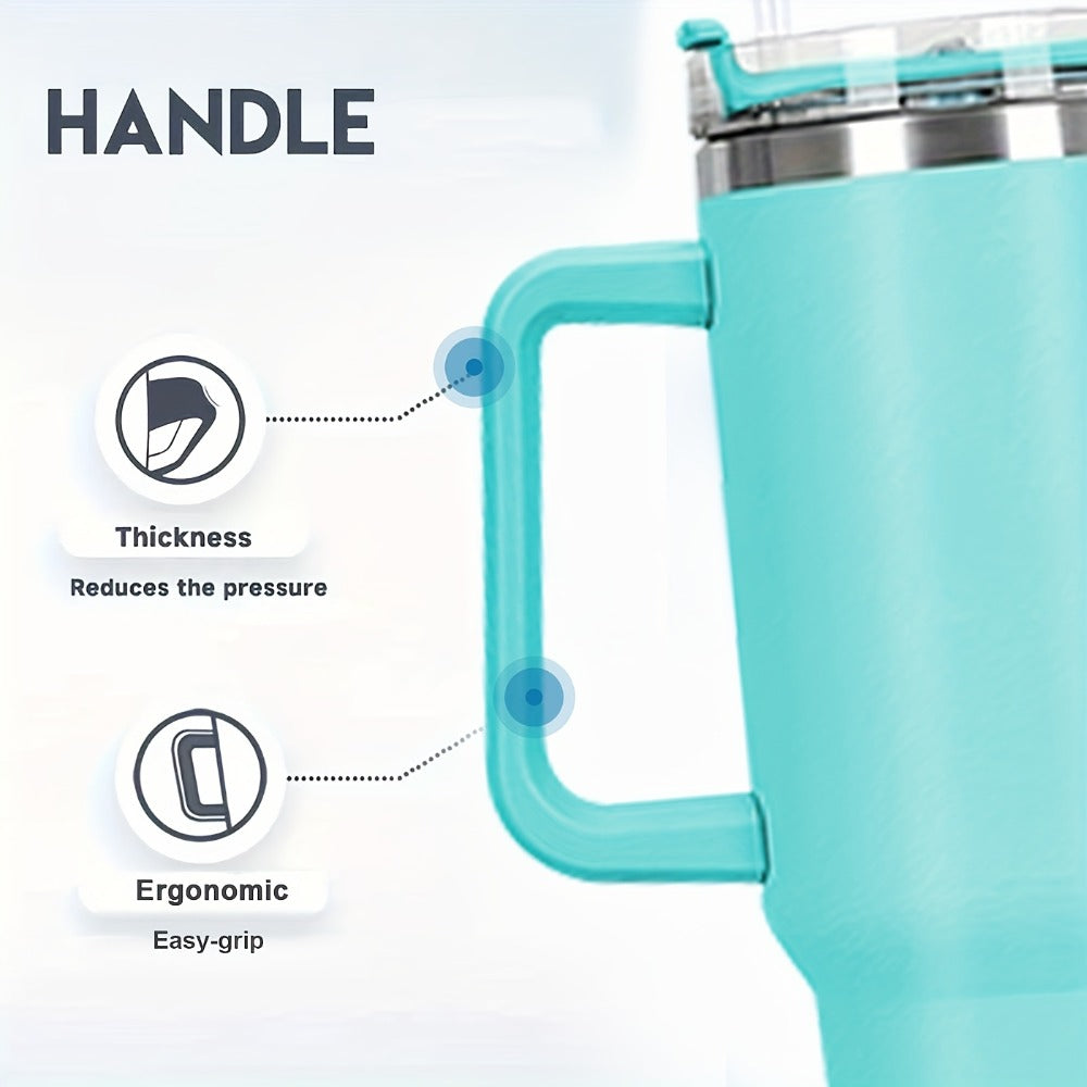 Insulated Water Bottle, 40oz Stainless Steel Drink Container with Lid, Straw and Six Color Choices