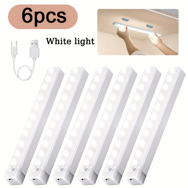 USB-C Rechargeable Motion Sensor LED Light Bar Sets in 10, 20 or 30cm Sizes and 6-, 9- or 12-Packs