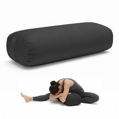 Yoga Bolster Pillow for Restorative Yoga & Meditation - Memory Foam Support Pillow with Removable Velvet Cover, Home Office Travel