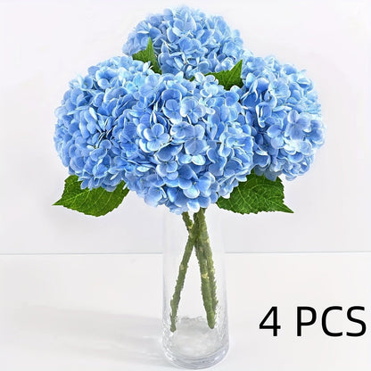 Real Touch Hydrangea Artificial Flowers 4/8pcs 21 Inch Full Latex Faux Hydrangea Stems for Wedding Table Centerpiece, Party Floral Arrangements, Home Vase Decor