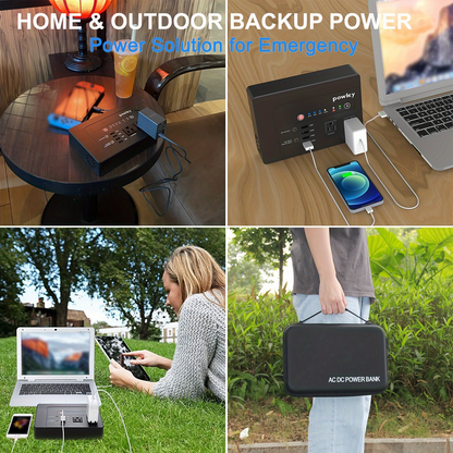 Portable Power Station 146Wh 200W with Two AC Outlets, Four USB Ports and Hard Carrying Case