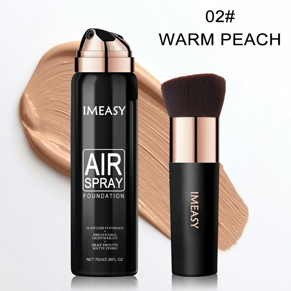 IMEASY 70ml Air-Spray Liquid Foundation and Flat-Top Brush Set in Shade Codes 01, 02 or 03