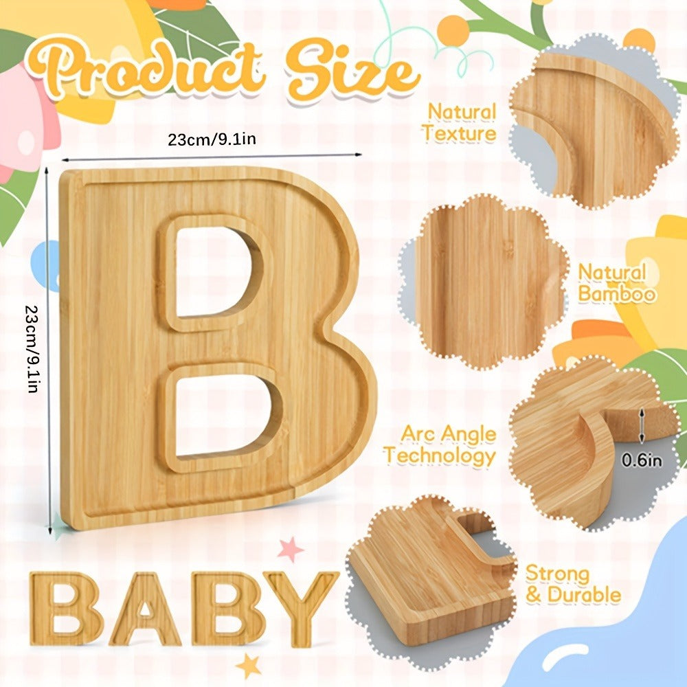 Four-Piece BABY Letter-Shaped Wooden Serving Board Set for Baby Showers and Gender Reveal Parties